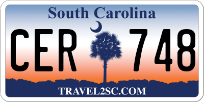 SC license plate CER748