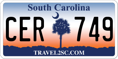 SC license plate CER749