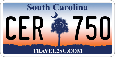 SC license plate CER750