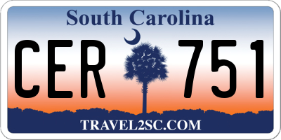 SC license plate CER751