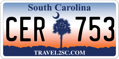 SC license plate CER753