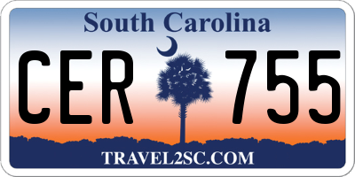 SC license plate CER755