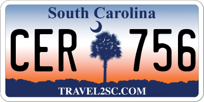 SC license plate CER756