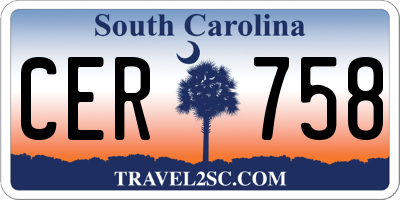 SC license plate CER758
