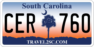 SC license plate CER760