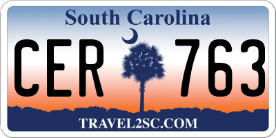 SC license plate CER763