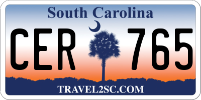 SC license plate CER765
