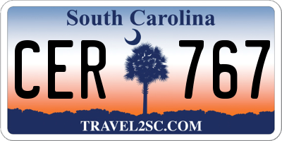 SC license plate CER767