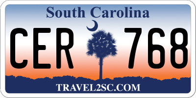 SC license plate CER768