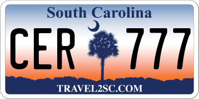 SC license plate CER777