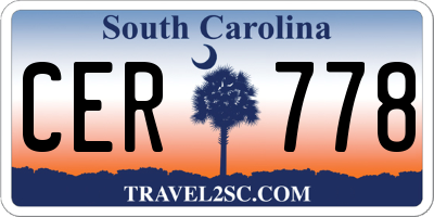 SC license plate CER778