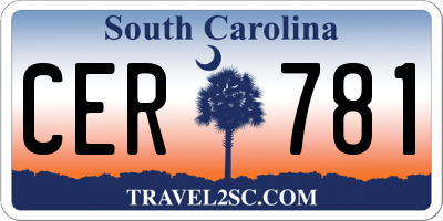 SC license plate CER781
