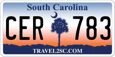 SC license plate CER783