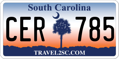 SC license plate CER785