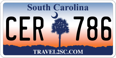 SC license plate CER786