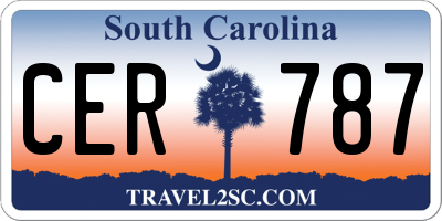 SC license plate CER787