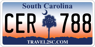 SC license plate CER788