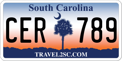 SC license plate CER789