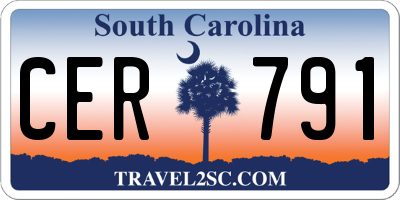 SC license plate CER791