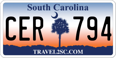 SC license plate CER794