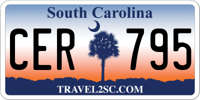 SC license plate CER795