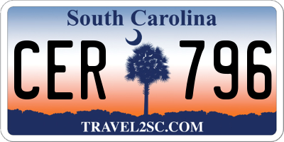 SC license plate CER796