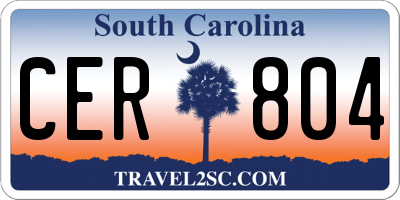 SC license plate CER804