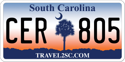 SC license plate CER805