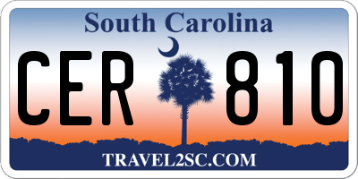 SC license plate CER810