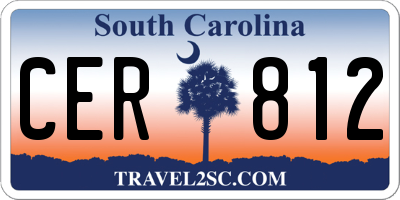 SC license plate CER812