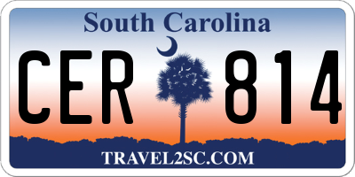 SC license plate CER814