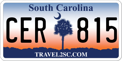SC license plate CER815
