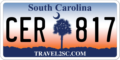 SC license plate CER817