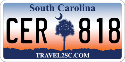 SC license plate CER818