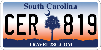 SC license plate CER819