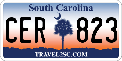 SC license plate CER823