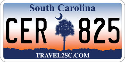 SC license plate CER825