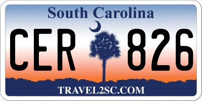 SC license plate CER826