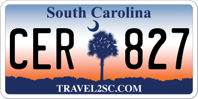 SC license plate CER827