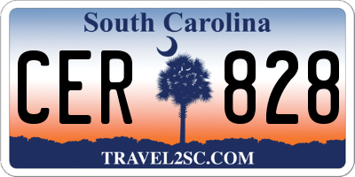 SC license plate CER828