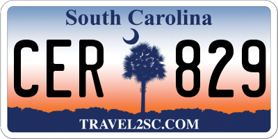 SC license plate CER829