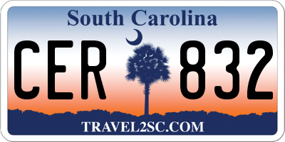 SC license plate CER832