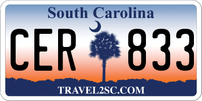 SC license plate CER833