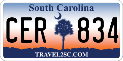SC license plate CER834