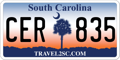 SC license plate CER835