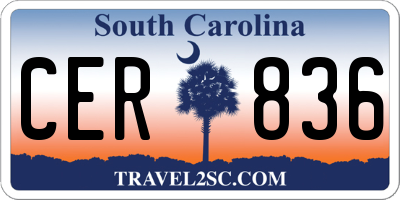 SC license plate CER836