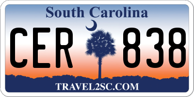 SC license plate CER838