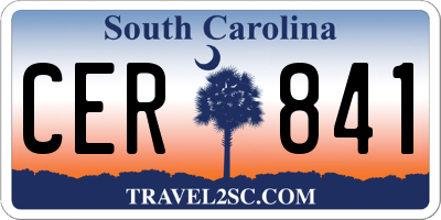SC license plate CER841