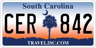 SC license plate CER842