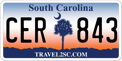 SC license plate CER843